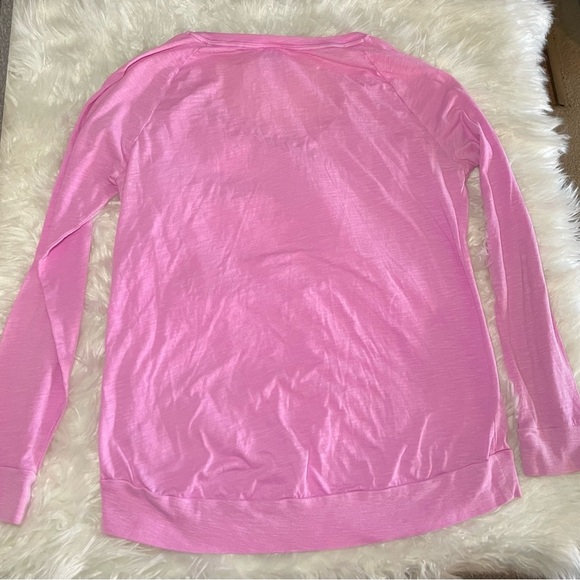 PINK | Women’s Pink Medium V-Neck Soft Long Sleeve Shirt - Picture 3 of 9